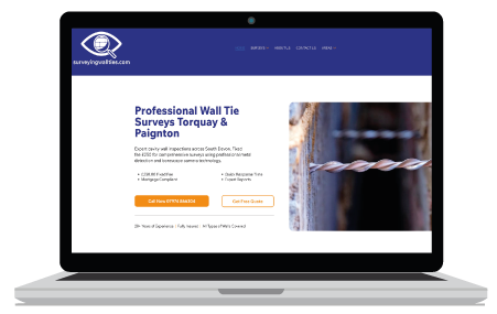 Website Design Header in blue with rocket on the Newton Abbot Website Design page