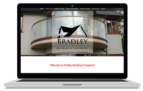 Builders website sample page showing website banner