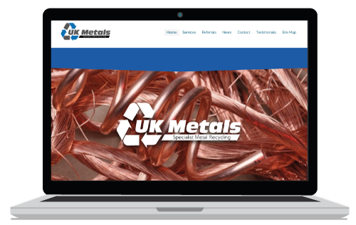 Website banner sample in copper showing our Recycle website designed in Newton Abbot